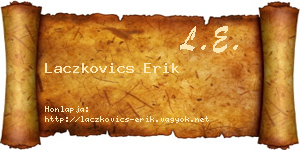 Laczkovics Erik névjegykártya